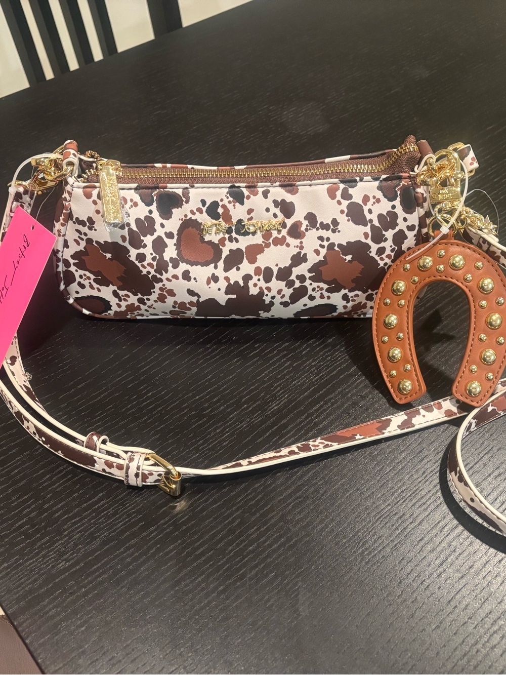 Betsey Johnson Cowgirl Bag (with crossbody strap snd horse shoe bag charm)